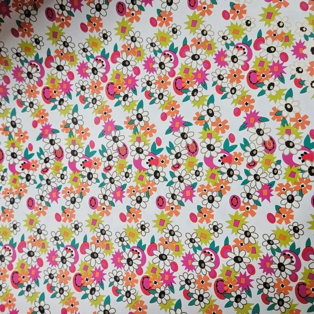 VTG Bob Mackie Bright MCM Floral Gift Wrap Paper - 25 Sheets, 20x26